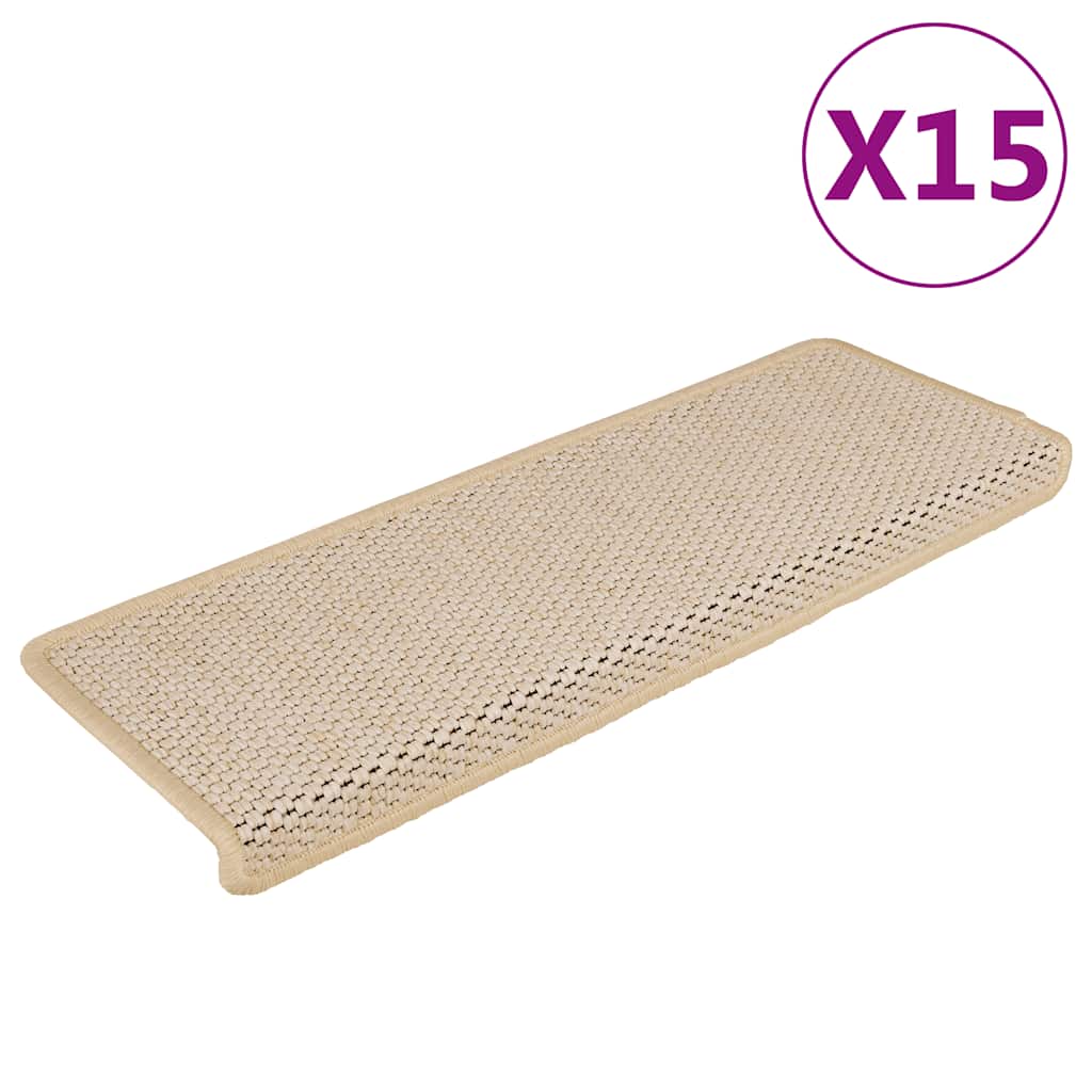 Stair Mats Self-Adhesive Sisal-Look 15 Pcs 65X21X4 Cm Green