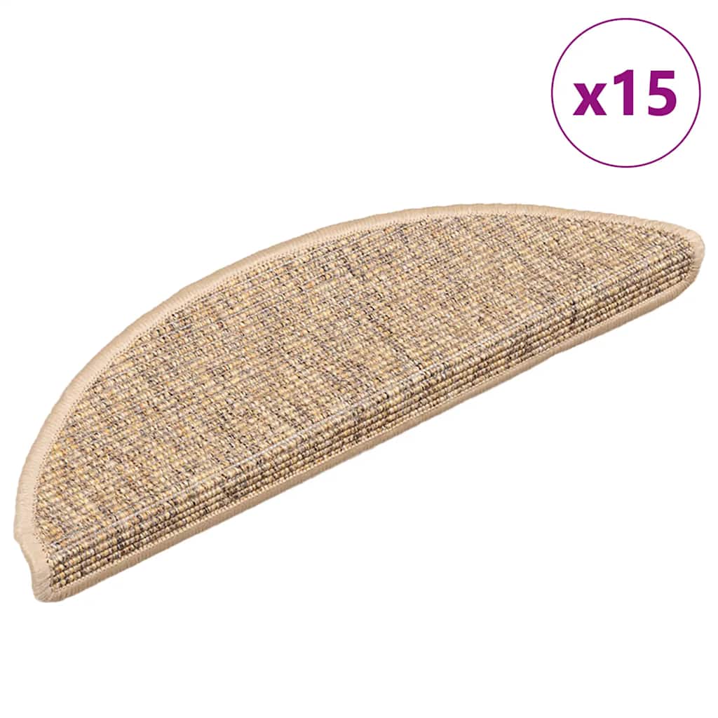 Stair Mats Self-Adhesive 15 Pcs 65X21X4 Cm