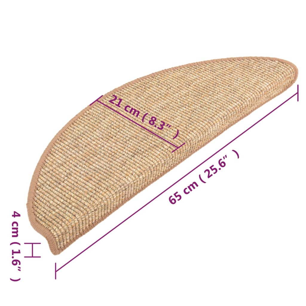 Stair Mats Self-Adhesive 15 Pcs 65X21X4 Cm