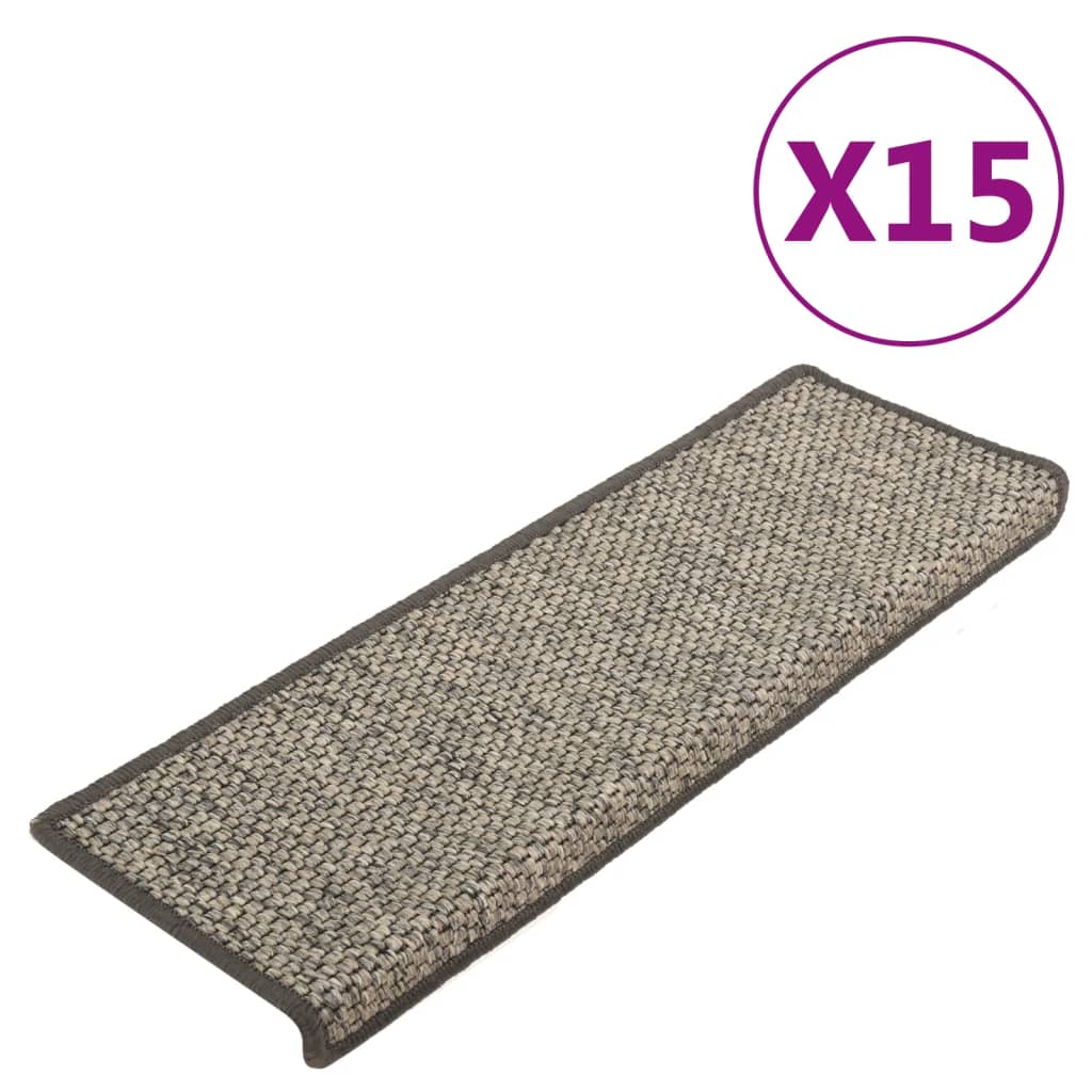 Stair Mats Self-Adhesive 15 Pcs 65X21X4 Cm
