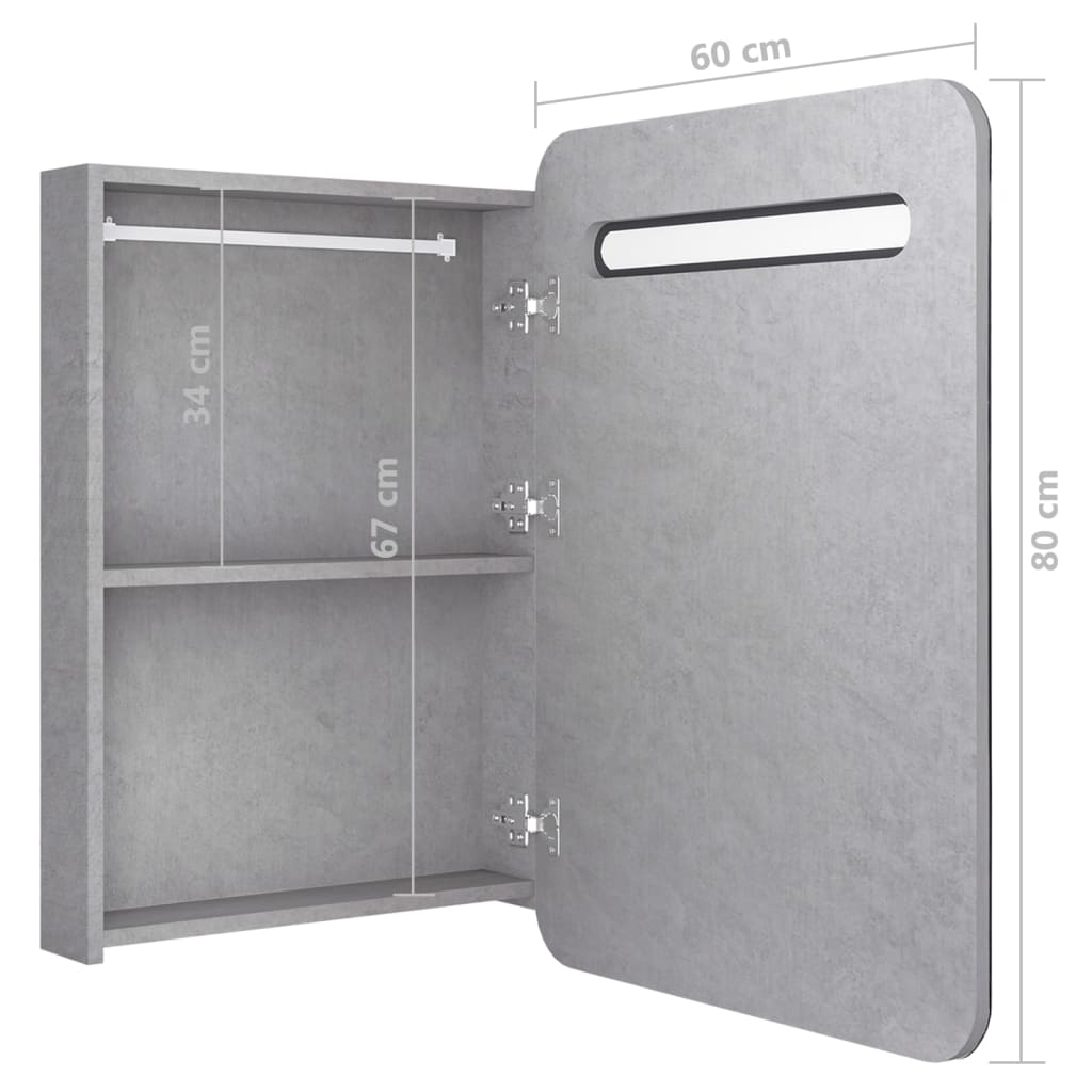 Led Bathroom Mirror Cabinet 60X11X80 Cm