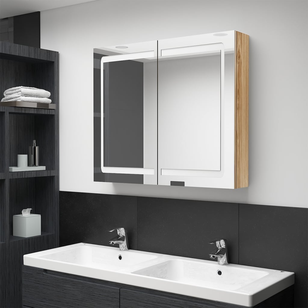 Led Bathroom Mirror Cabinet 80X12X68 Cm