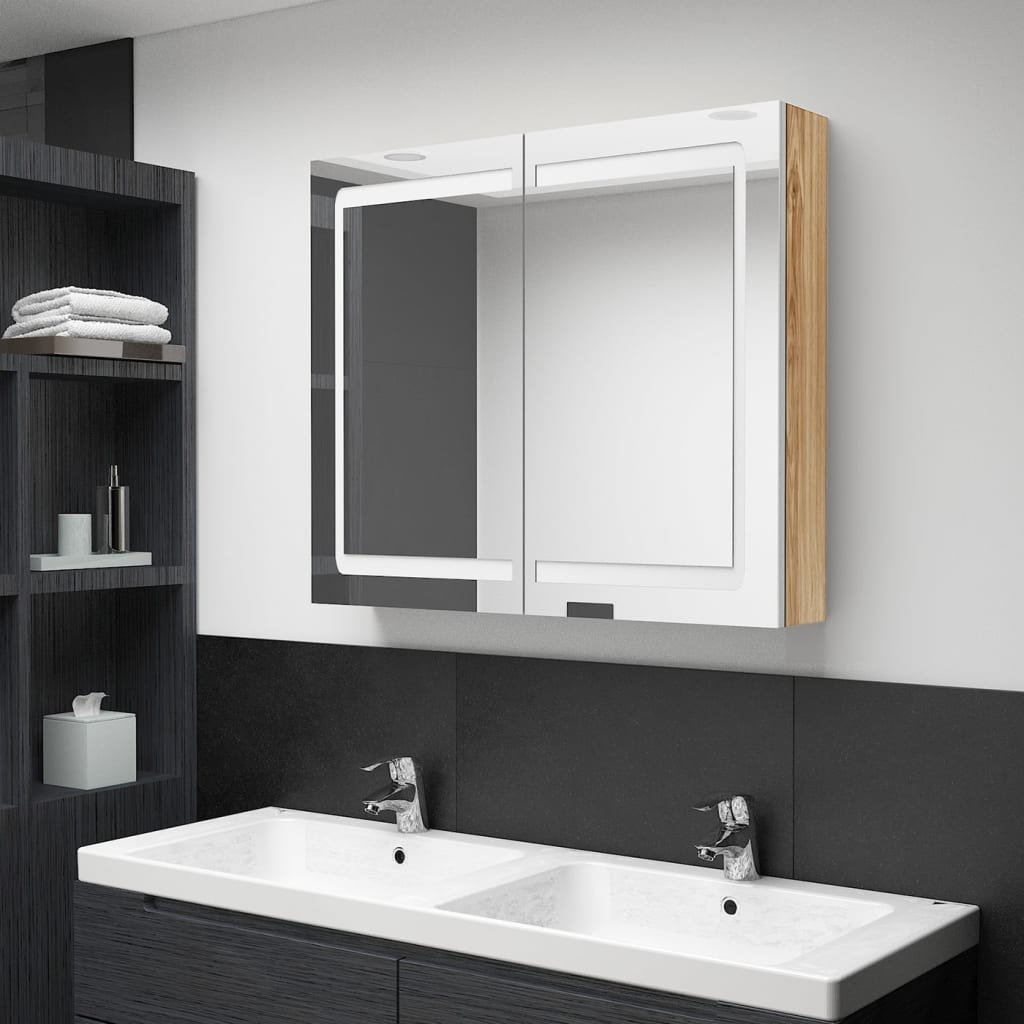 Led Bathroom Mirror Cabinet 80X12X68 Cm