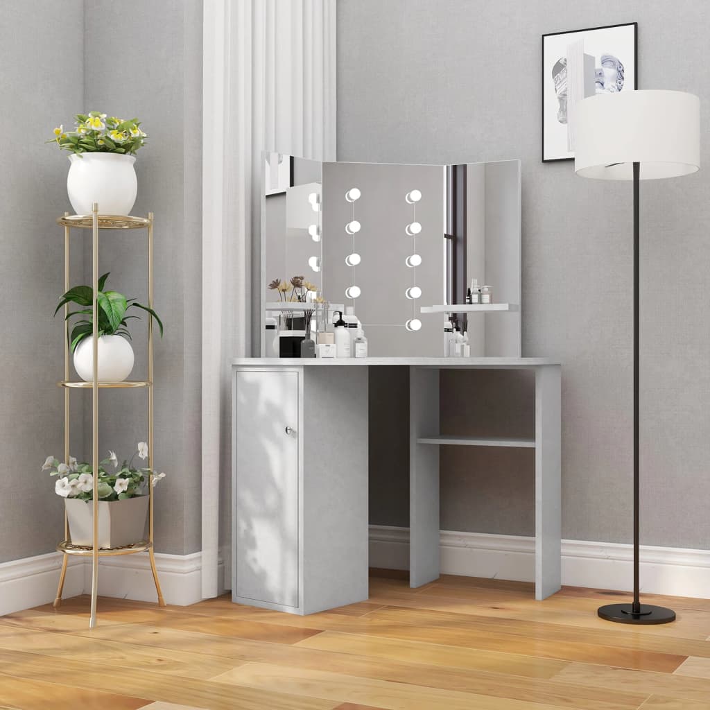 Corner Dressing Table Make-Up Table With Led Light