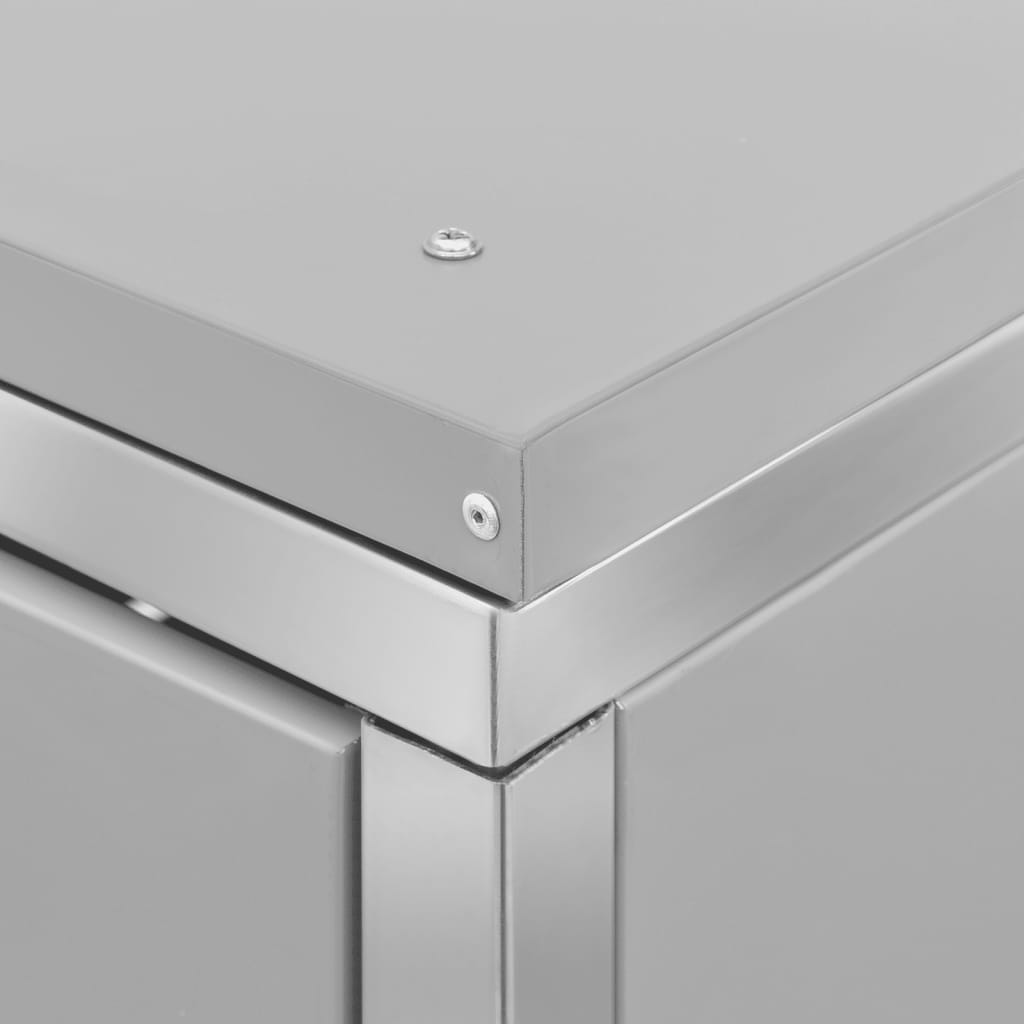 Single Wheelie Bin Shed 69X77.5X112.5 Cm Stainless Steel