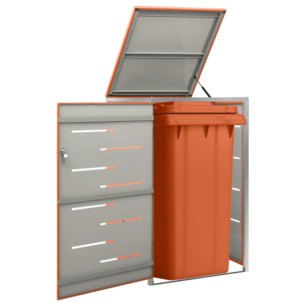 Single Wheelie Bin Shed 69X77.5X112.5 Cm Stainless Steel