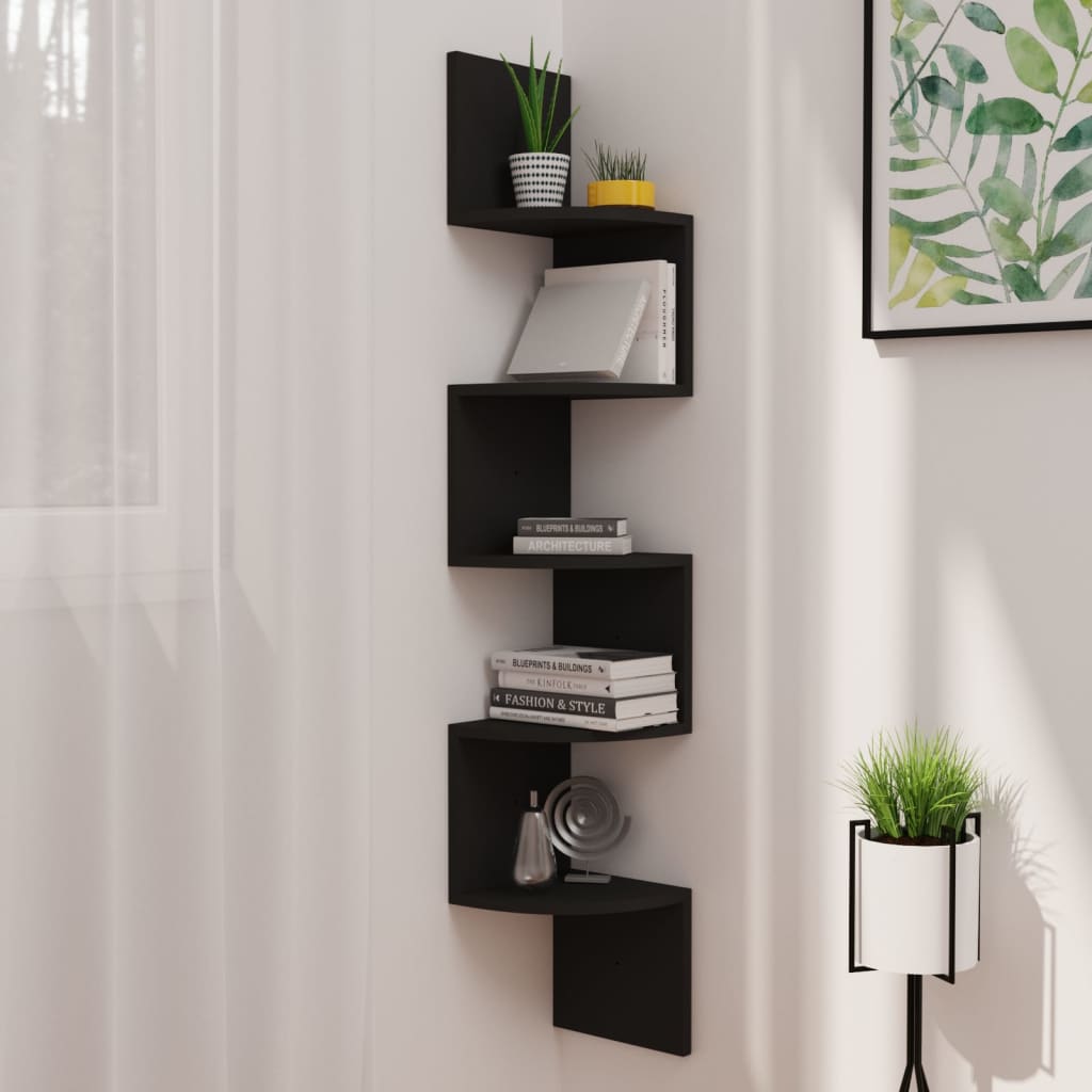 Wall Corner Shelf 19X19X123 Cm Engineered Wood