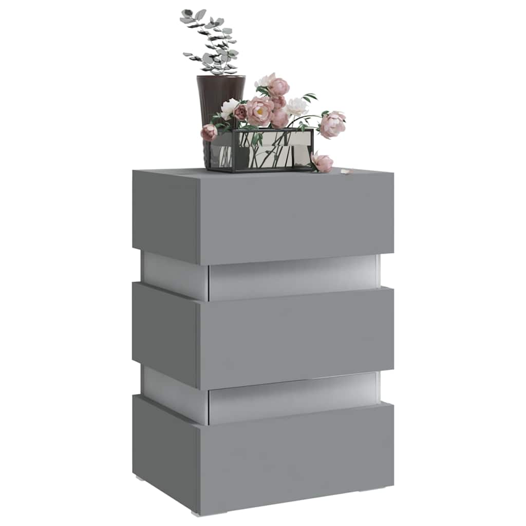 Led Bedside Cabinet 45X35X67 Cm Engineered Wood