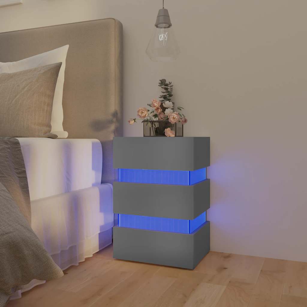 Led Bedside Cabinet 45X35X67 Cm Engineered Wood