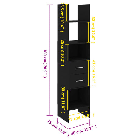 Book Cabinet 40X35X180 Cm Engineered Wood