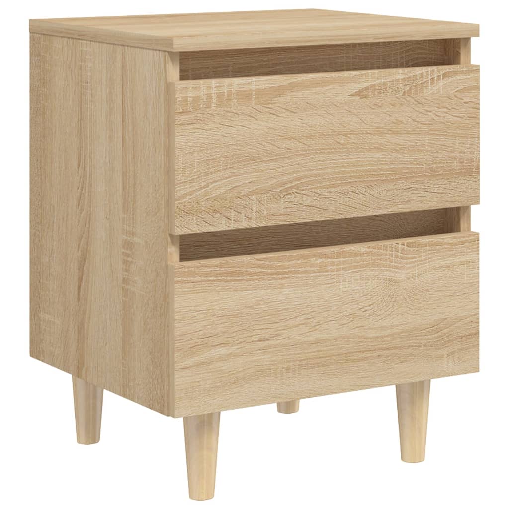 Bed Cabinet With Solid Pinewood Legs 40X35X50 Cm