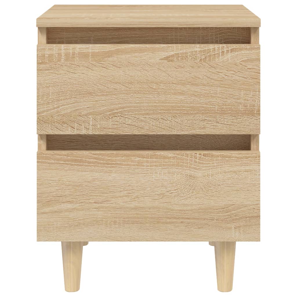 Bed Cabinet With Solid Pinewood Legs 40X35X50 Cm
