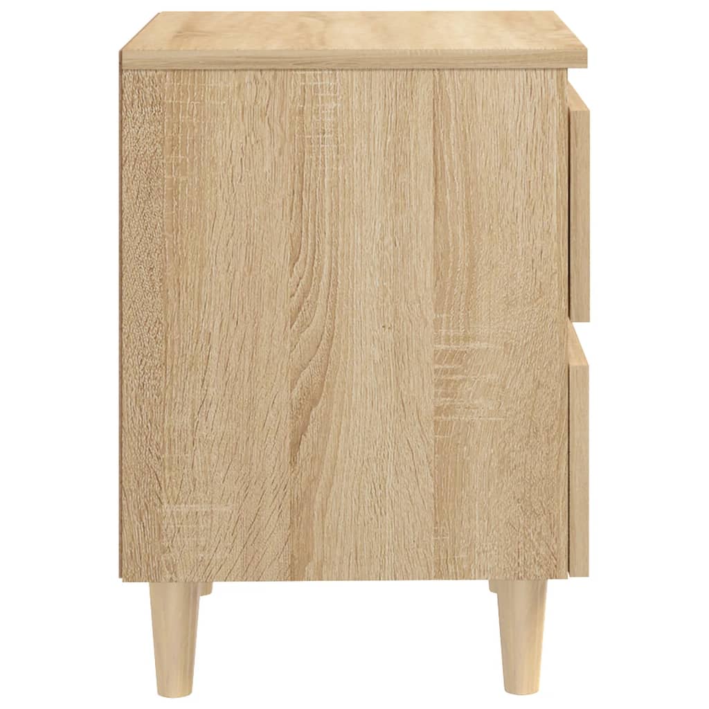 Bed Cabinet With Solid Pinewood Legs 40X35X50 Cm