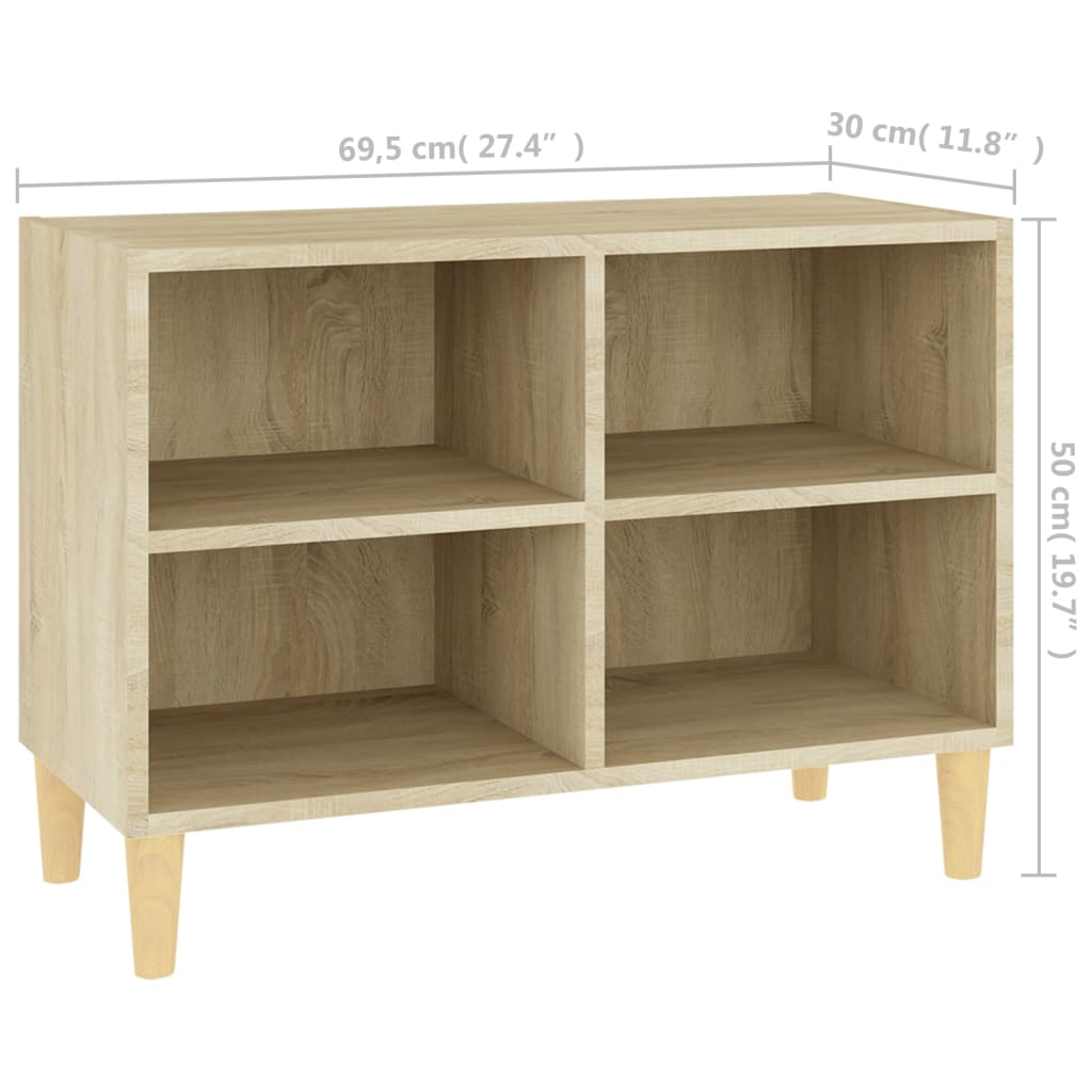 Tv Cabinet With Solid Wood Legs 69.5X30X50 Cm