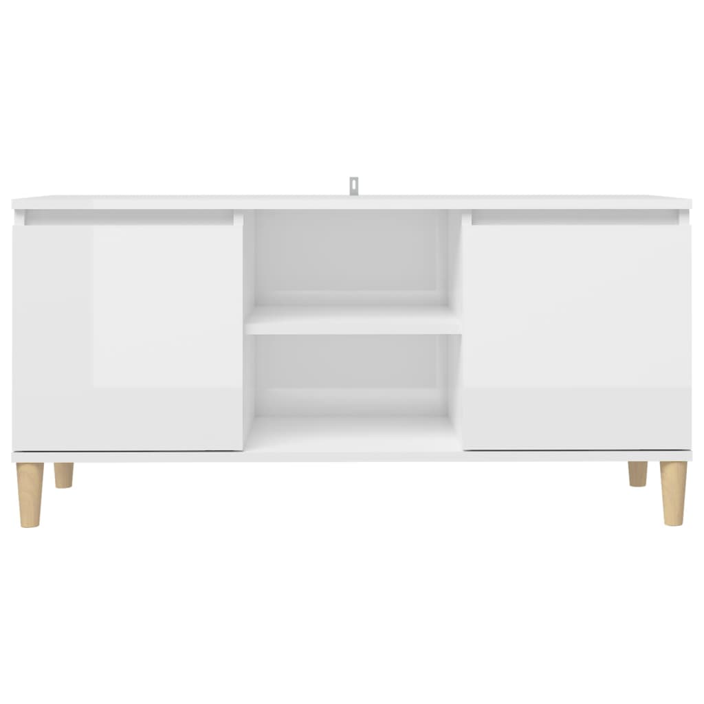 Tv Cabinet & Solid Wood Legs 103.5X35X50 Cm