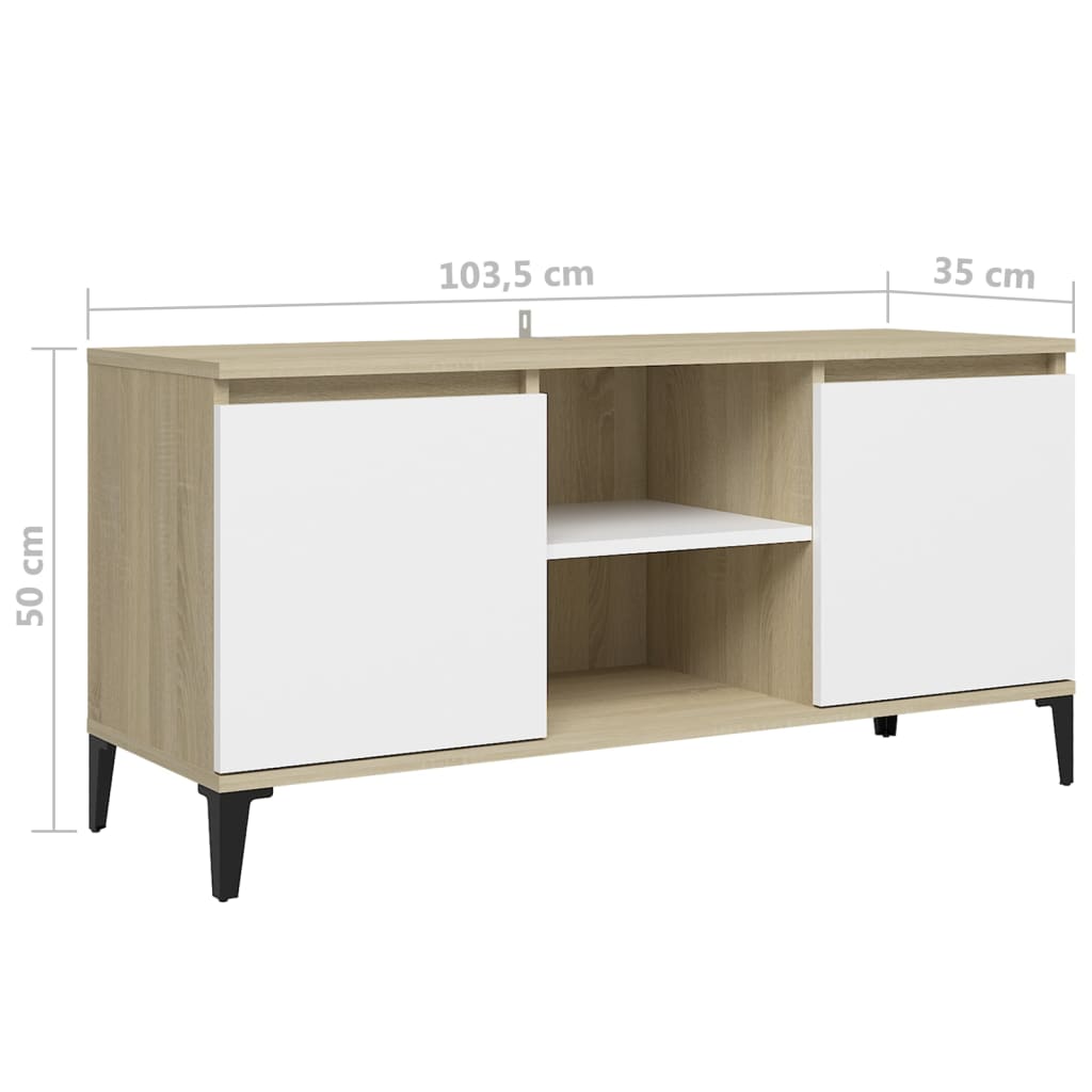 Tv Cabinet With Metal Legs 103.5X35X50 Cm