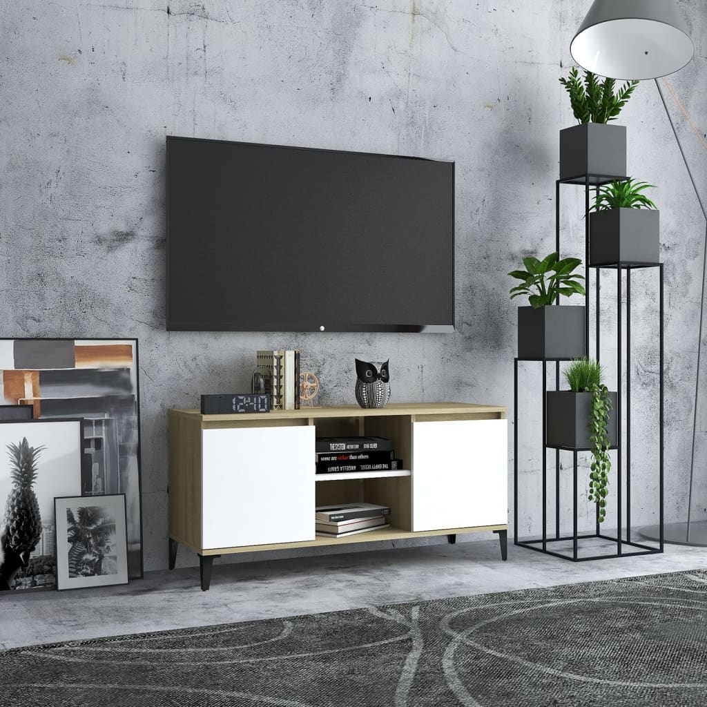 Tv Cabinet With Metal Legs 103.5X35X50 Cm