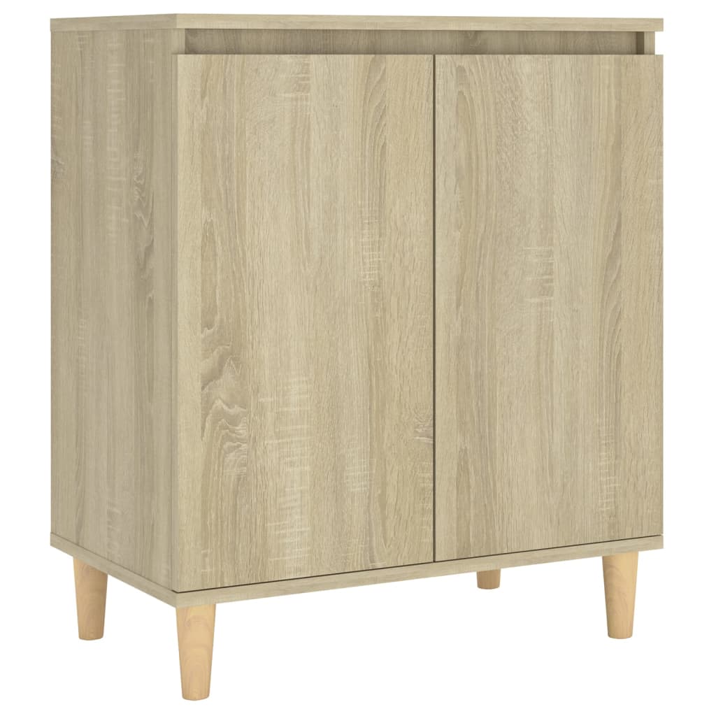 Sideboard With Solid Wood Legs 60X35X70 Cm Engineered Wood