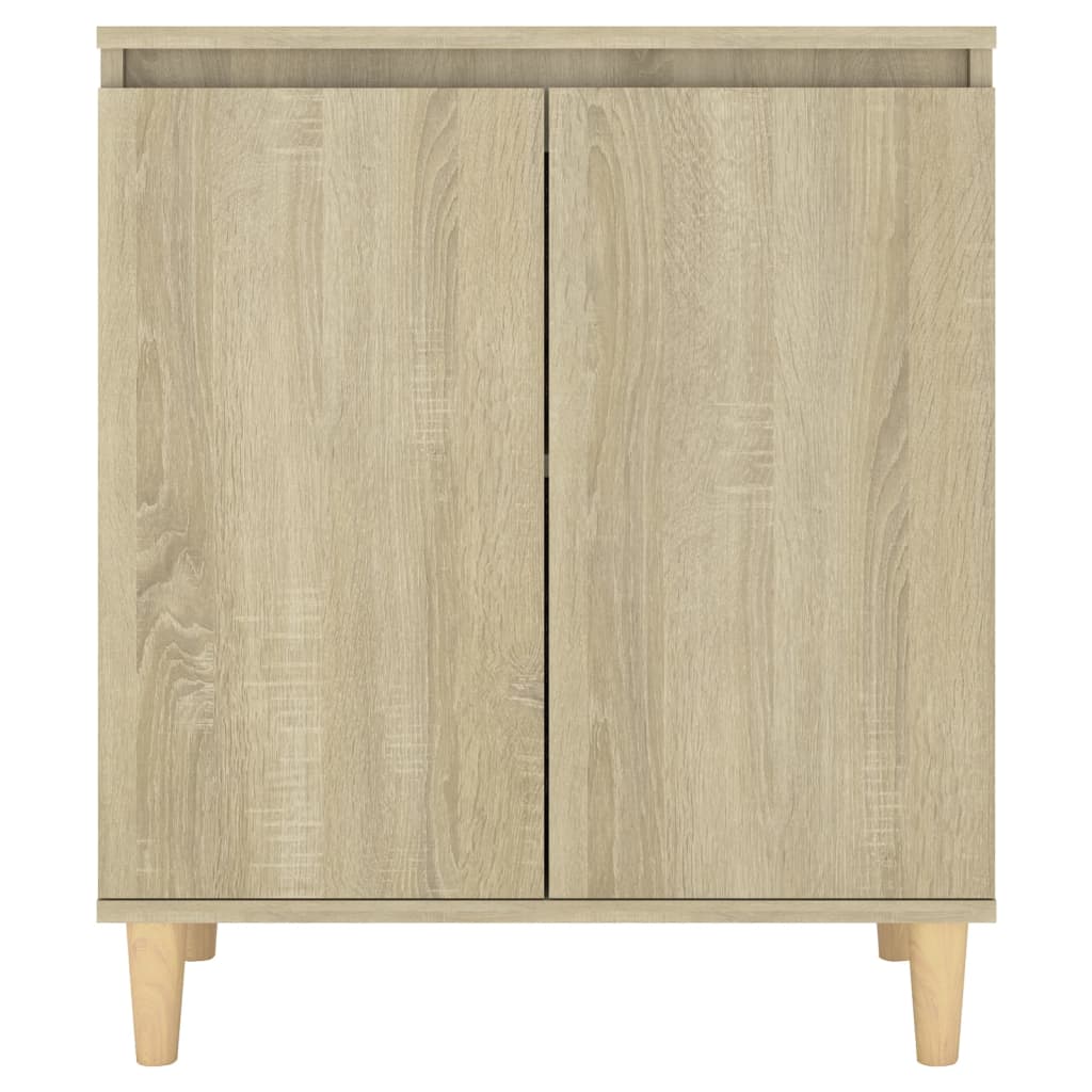 Sideboard With Solid Wood Legs 60X35X70 Cm Engineered Wood