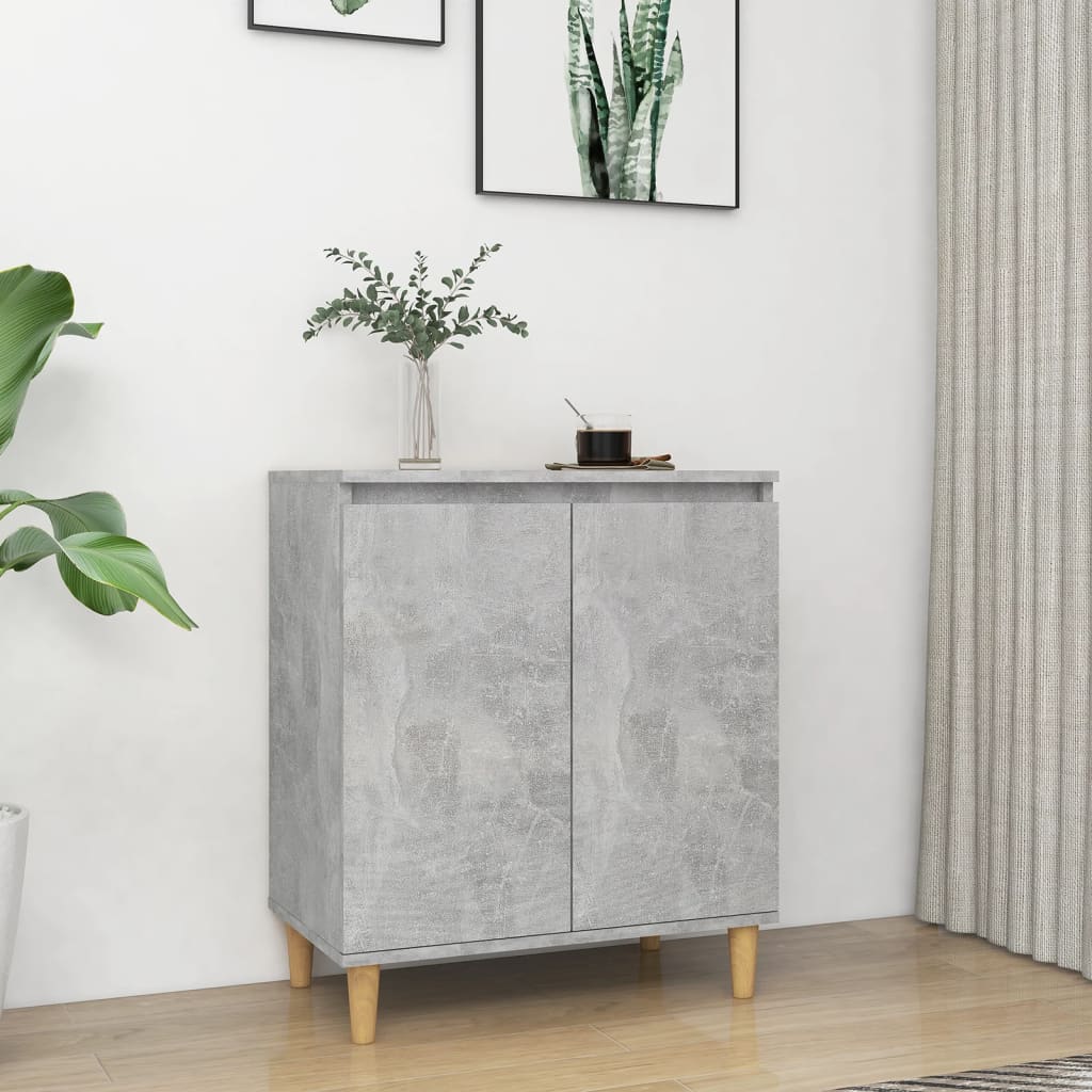 Sideboard With Solid Wood Legs 60X35X70 Cm Engineered Wood
