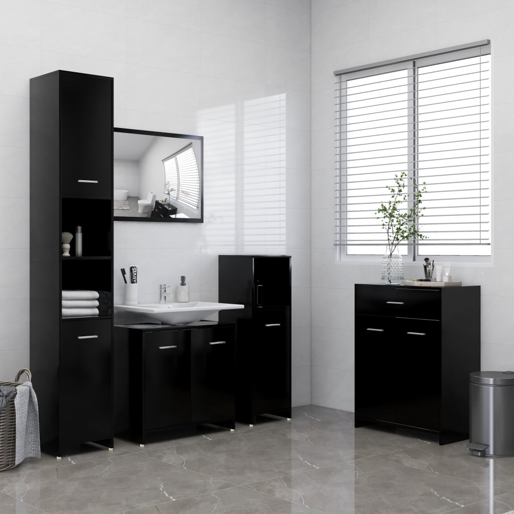 4 Piece Bathroom Furniture Set Engineered Wood