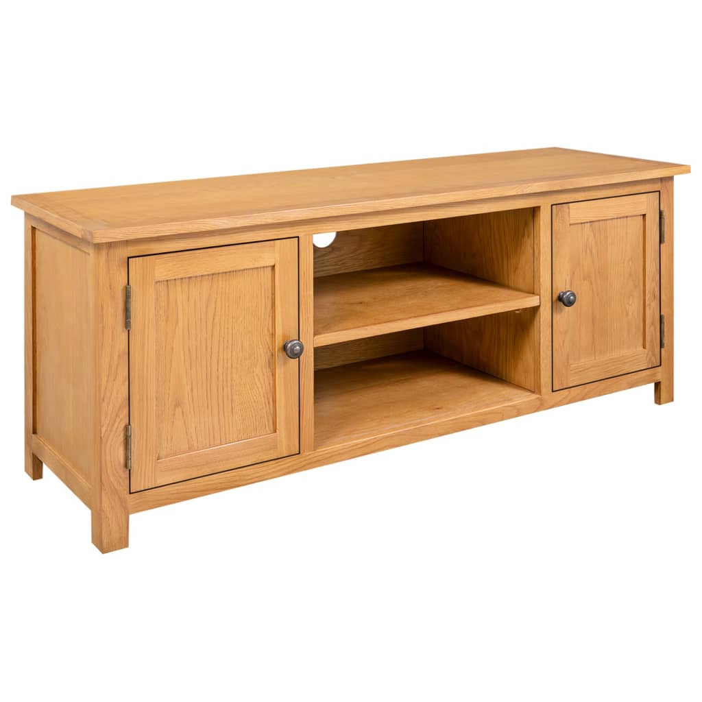 Tv Cabinet 110X35X44 Cm Solid Oak Wood