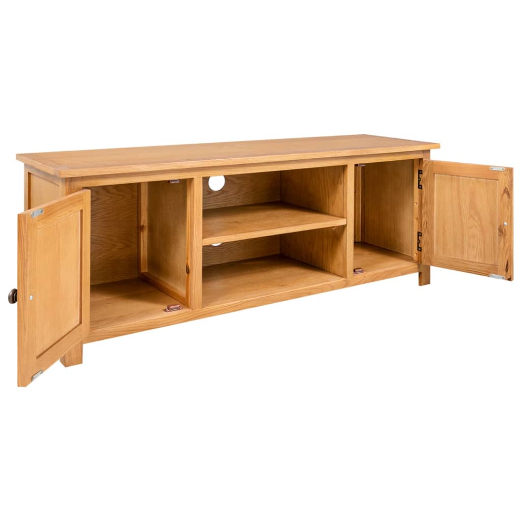 Tv Cabinet 110X35X44 Cm Solid Oak Wood