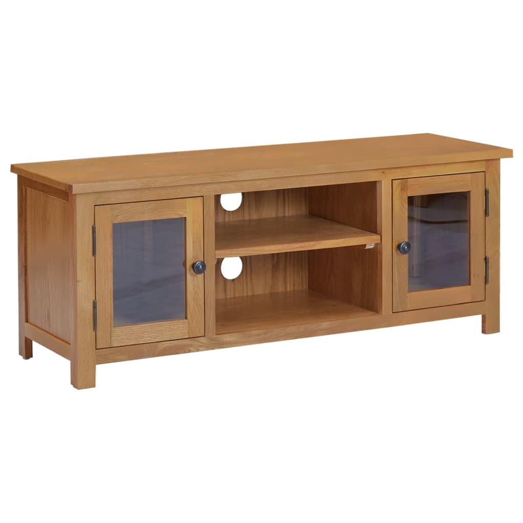 Tv Cabinet 110X35X44 Cm Solid Oak Wood