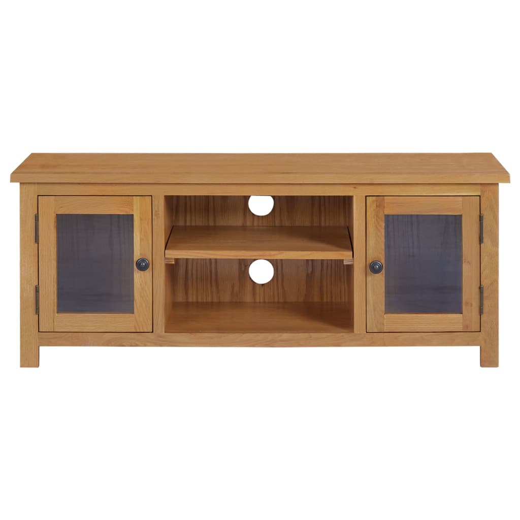 Tv Cabinet 110X35X44 Cm Solid Oak Wood