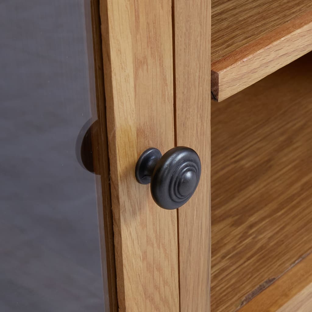 Tv Cabinet 110X35X44 Cm Solid Oak Wood