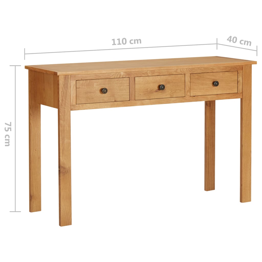 Dressing Table 110X40X75 Cm Solid Oak Wood