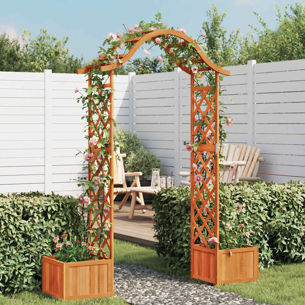Garden Pergola With Planter Solid Firwood