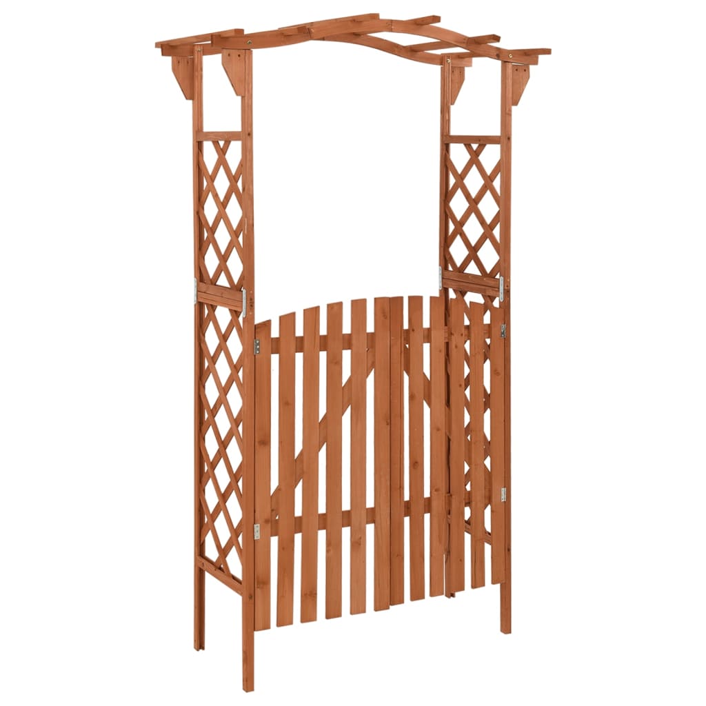 Pergola With Gate 116X40X204 Cm Solid Firwood