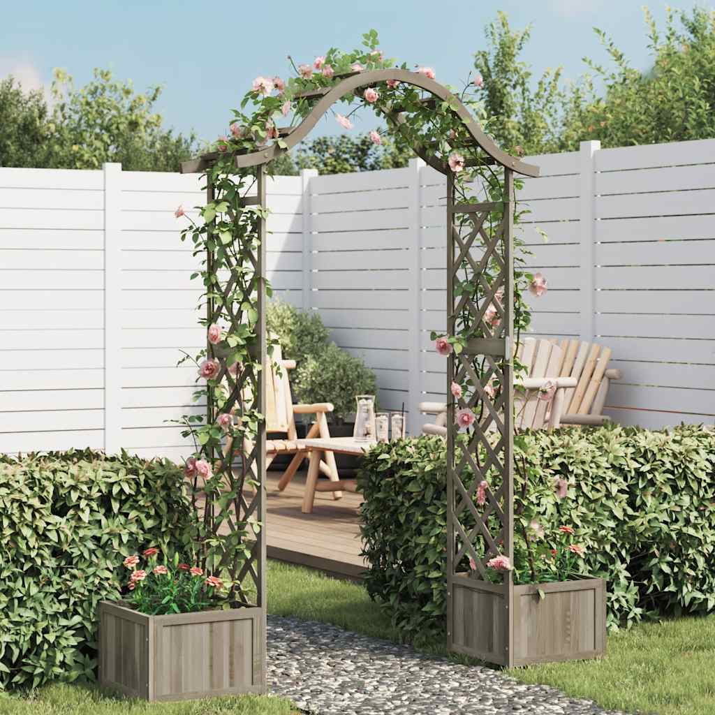 Garden Pergola With Planter Solid Firwood
