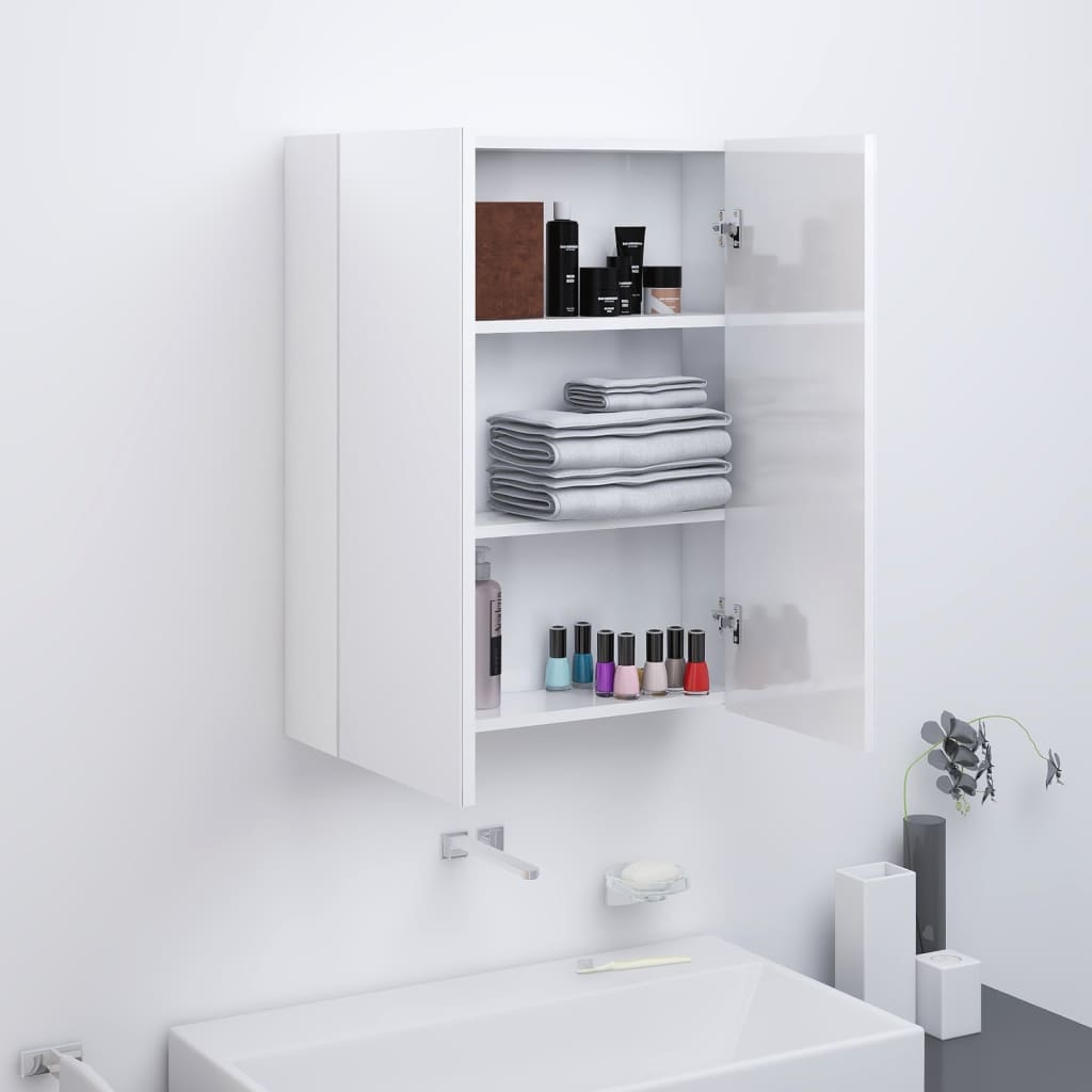 Bathroom Mirror Cabinet 60X15X75 Cm Mdf