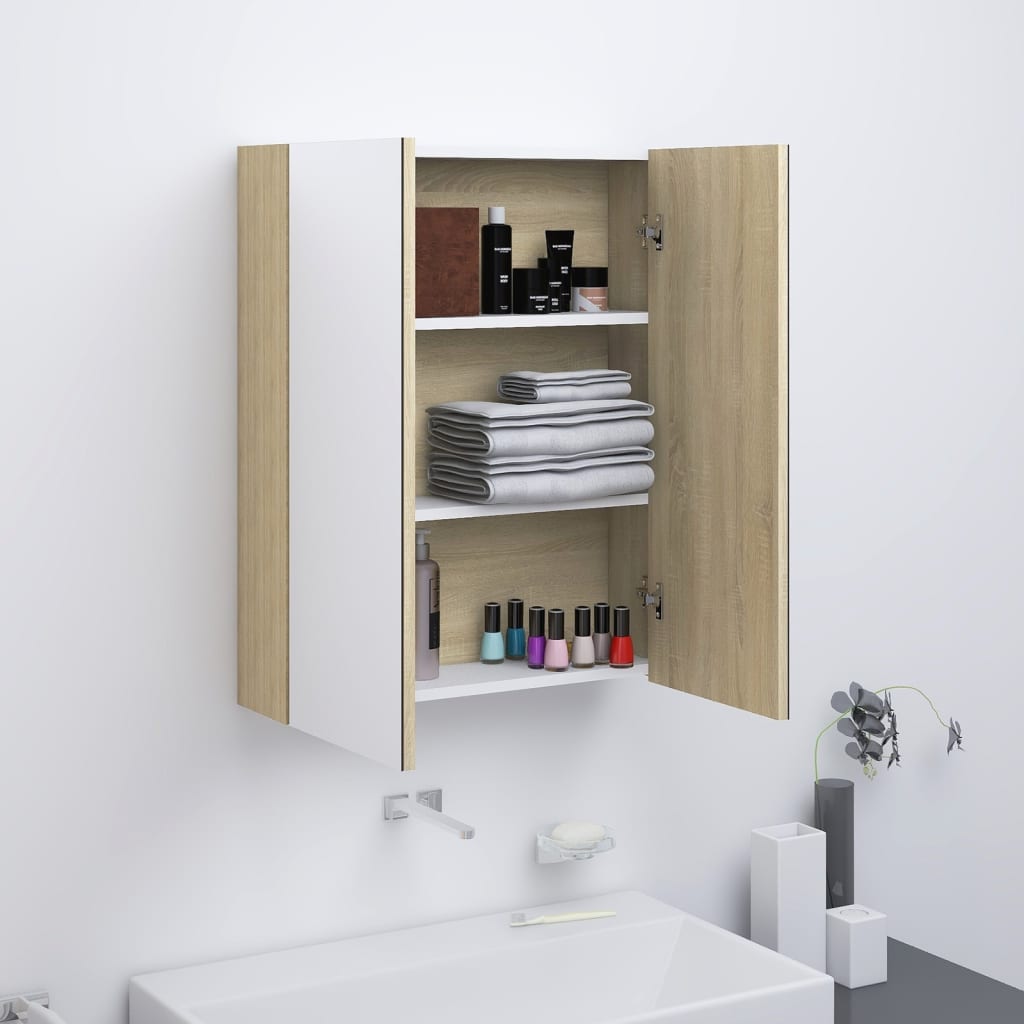 Bathroom Mirror Cabinet 60X15X75 Cm Mdf
