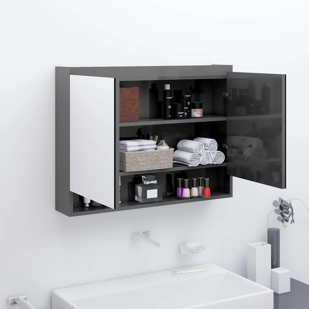 Bathroom Mirror Cabinet 80X15X60 Cm Mdf