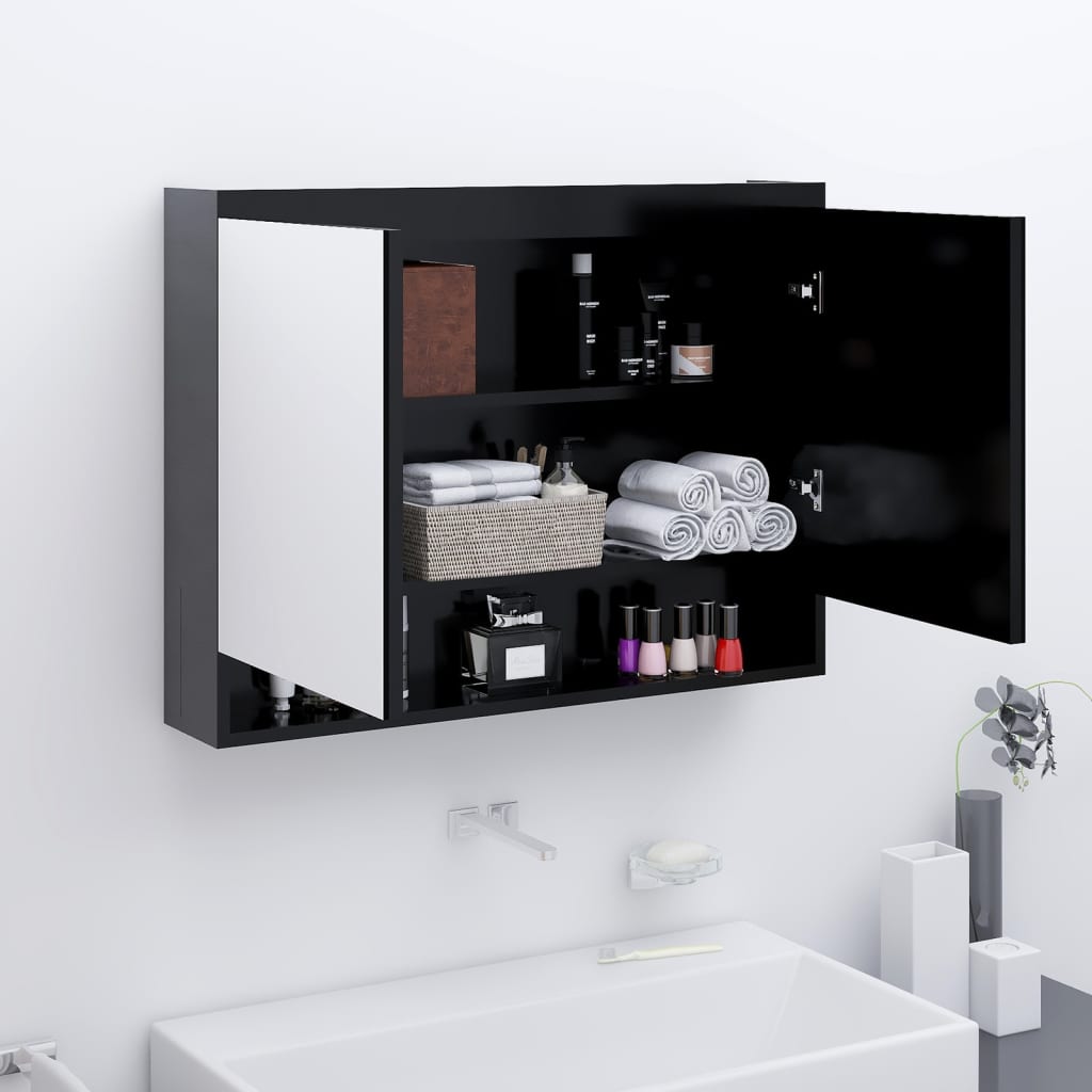 Bathroom Mirror Cabinet 80X15X60 Cm Mdf
