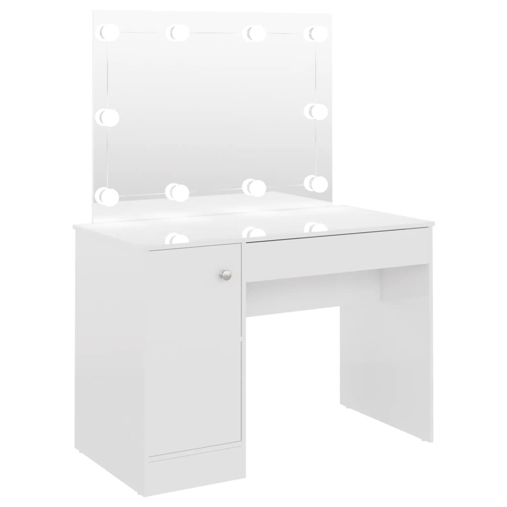 Makeup Table With Led Lights 110X55X145 Cm Mdf