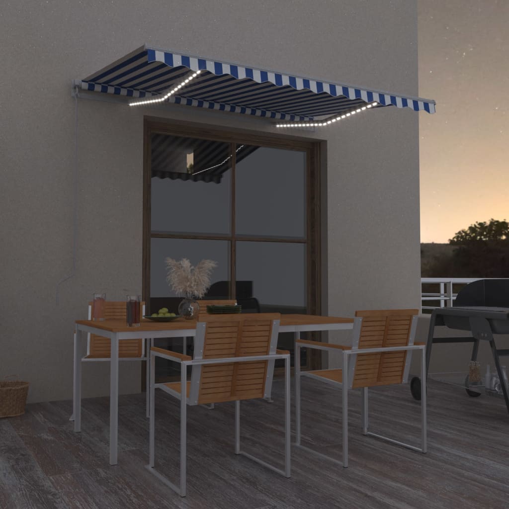 Manual Retractable Awning With Led
