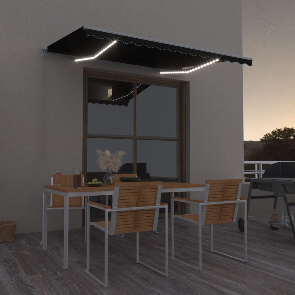 Manual Retractable Awning With Led