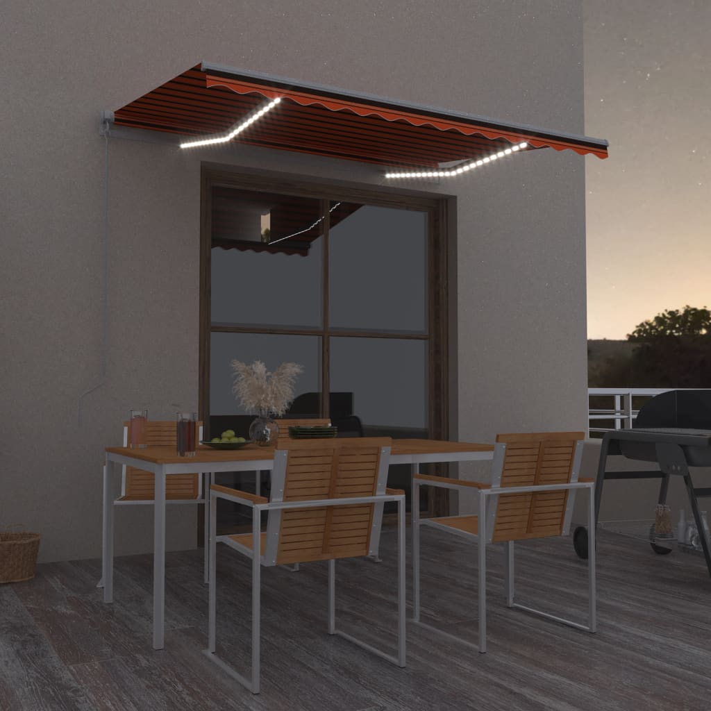 Manual Retractable Awning With Led