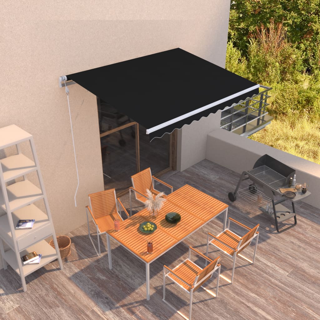 Automatic Retractable Awning Anthracite&White