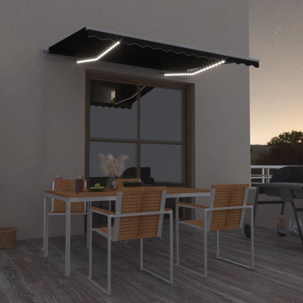 Manual Retractable Awning With Led