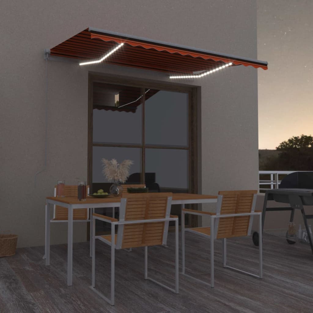 Manual Retractable Awning With Led