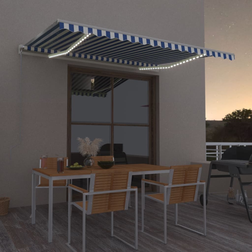 Manual Retractable Awning With Led