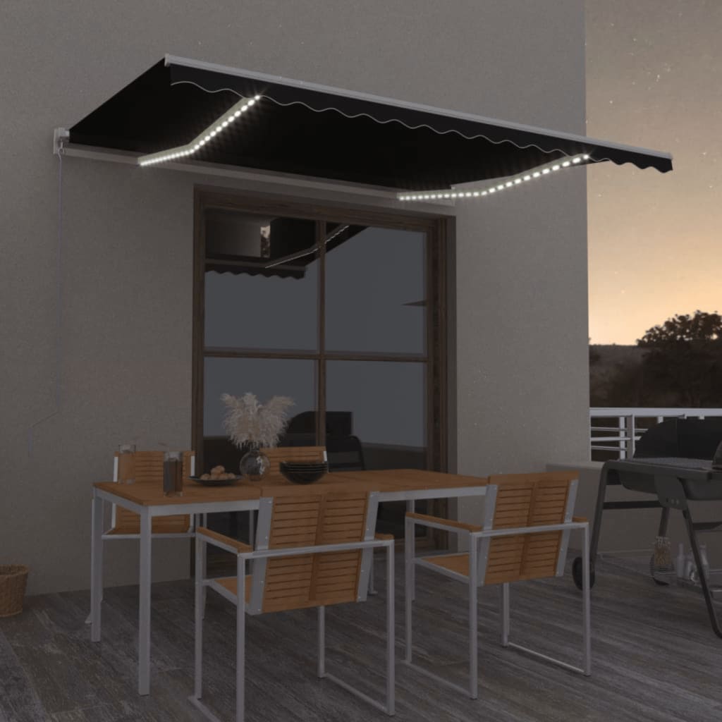 Manual Retractable Awning With Led