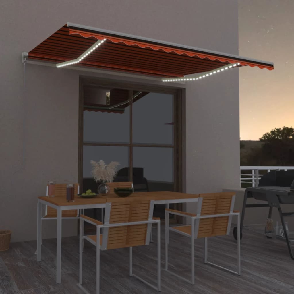 Manual Retractable Awning With Led