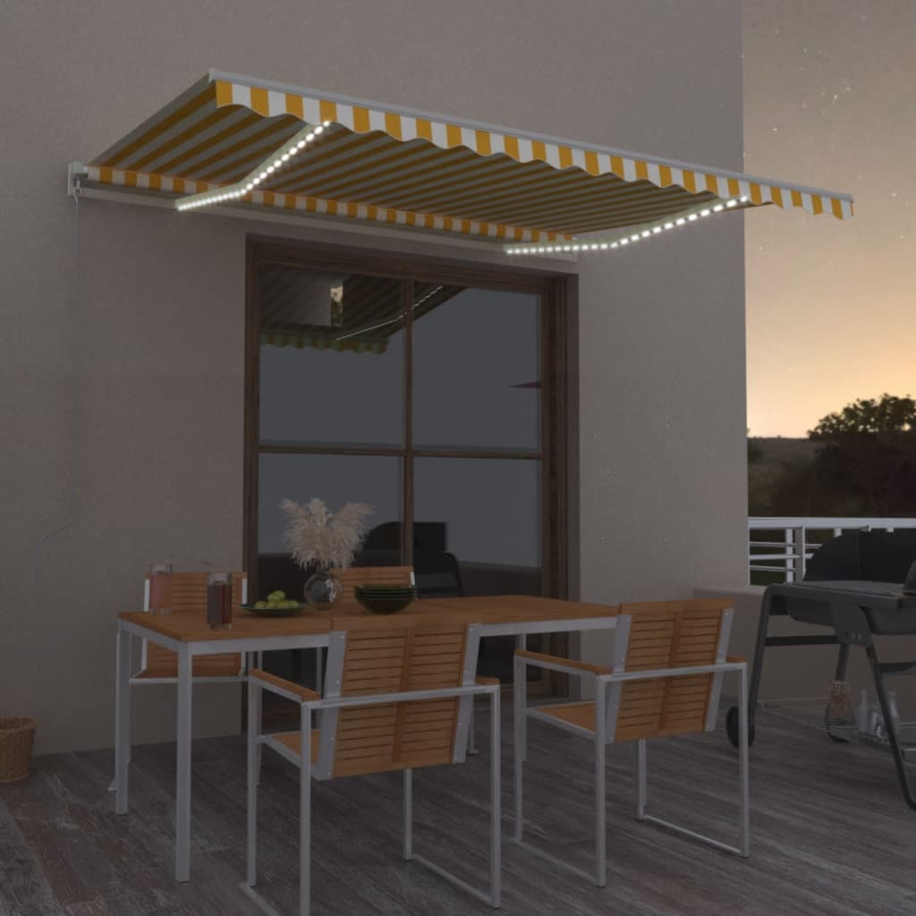 Manual Retractable Awning With Led
