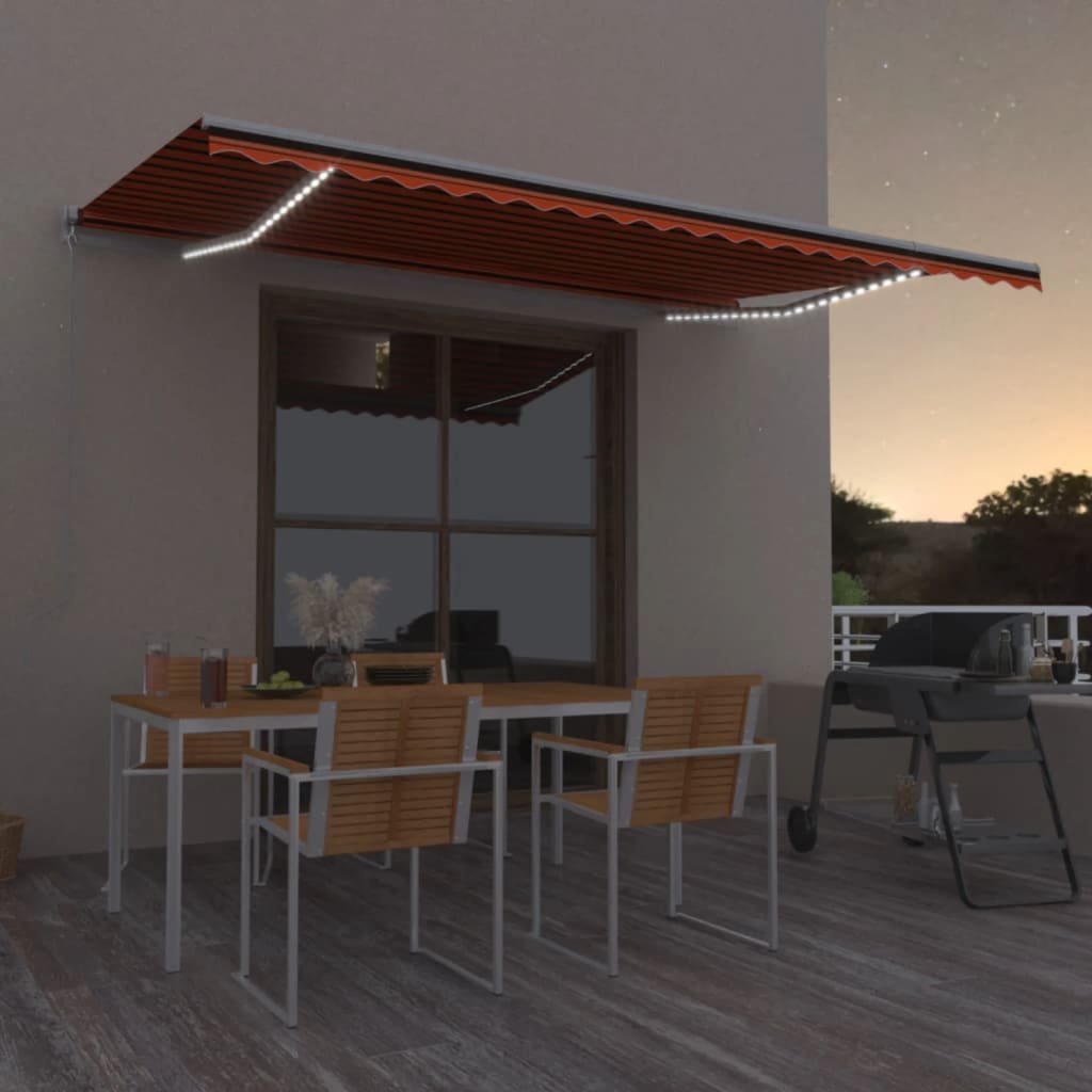 Manual Retractable Awning With Led